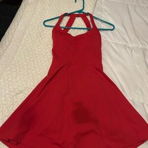 HALARA Bright Red Halter Dress